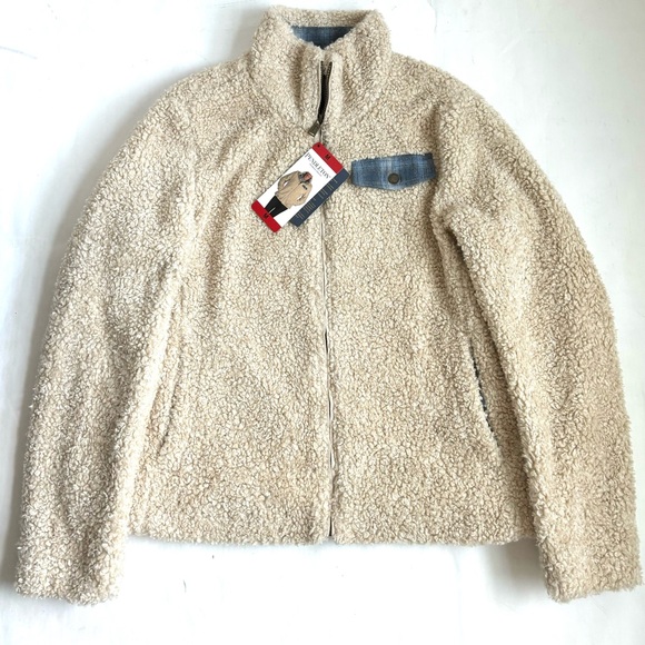 Pendleton Ladies' Softshell Fuzzy Full Zip Sherpa Jacket Beige Heather Medium - Picture 17 of 17